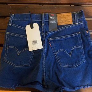 Levi's Ribcage Overdye Blue Shorts